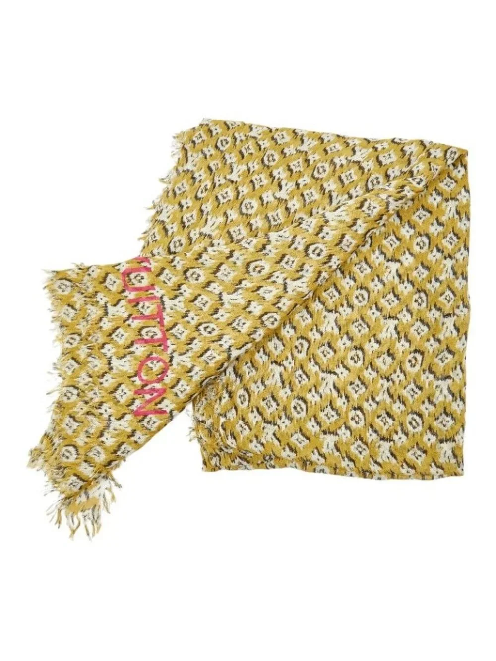 Louis Vuitton Monogram Etor Leopard Shawl Brown Cashmere Silk Scarf